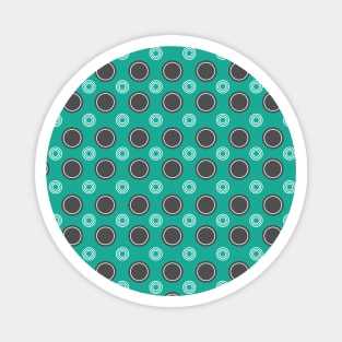 Gray and Turquoise Circle Seamless Pattern 005#001 Magnet